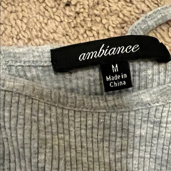 Ambiance Light Gray Ribbed Top - Picture 2 of 3
